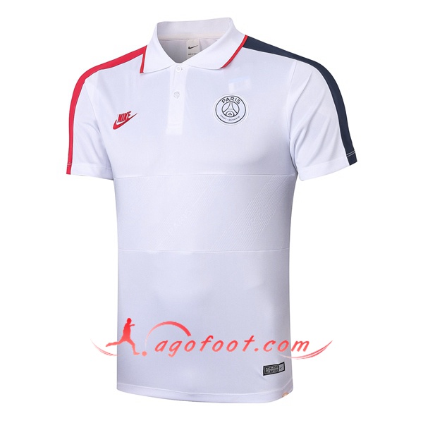 Polo Foot Paris PSG Blanc 20/21