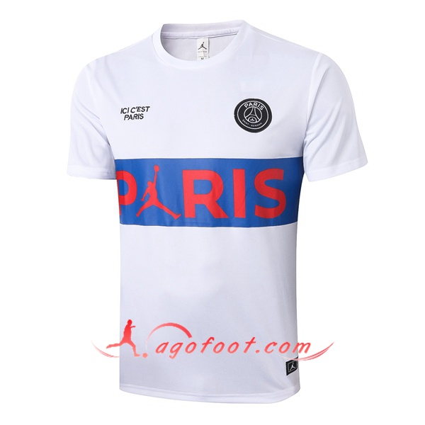 Training T-Shirts Paris PSG Blanc Bleu 20/21