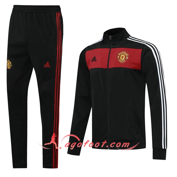 Ensemble Survetement Foot - Veste Manchester United Noir 20/21