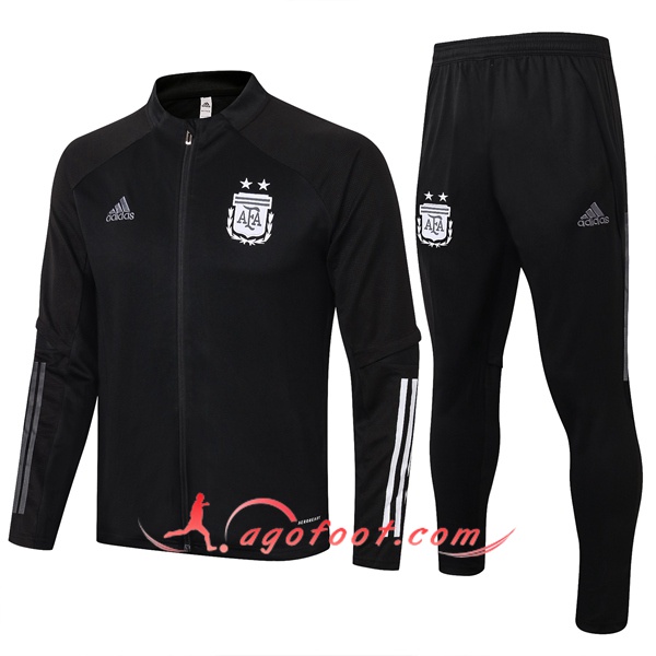 Ensemble Survetement Foot - Veste Argentine Noir 20/21