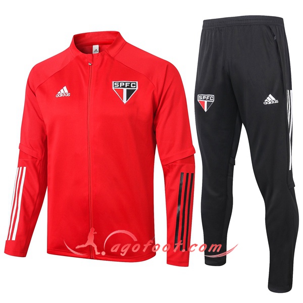 Ensemble Survetement Foot - Veste Sao Paulo FC Rouge 20/21