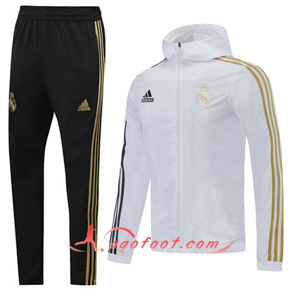 Coupe-Vent Survetement Foot Real Madrid Blanc 20/21