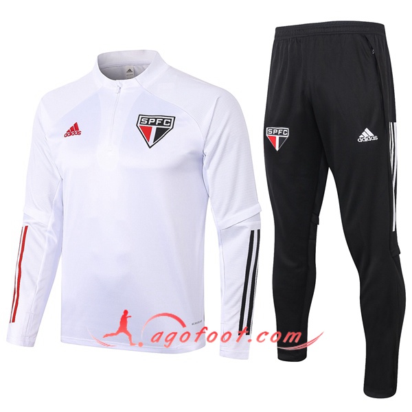 Ensemble Survetement Foot Sao Paulo FC Blanc 20/21