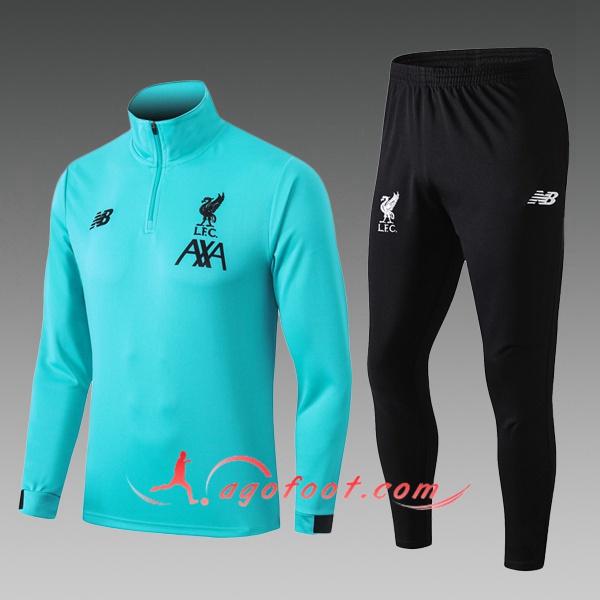 Nouveau Survetement de Foot FC Liverpool Enfant Vert 20/21