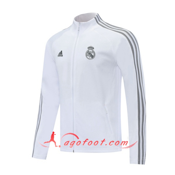 Nouveau Veste Foot Real Madrid Blanc 20/21