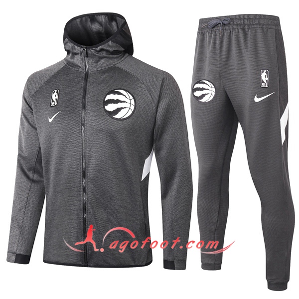 Veste A Capuche Survetement Toronto Raptors Gris 20/21