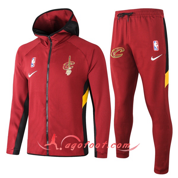 Veste A Capuche Survetement Cleveland Cavaliers Rouge 20/21