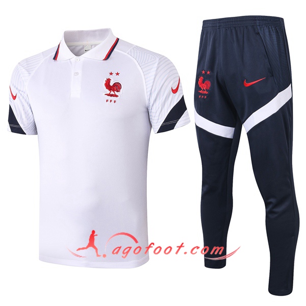 Ensemble Polo France + Pantalon Blanc 20/21