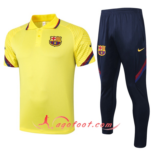 Ensemble Polo FC Barcelone + Pantalon Jaune 20/21