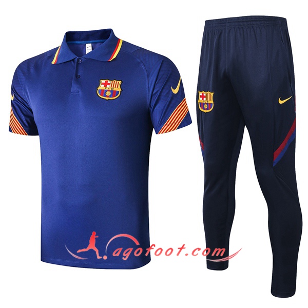 Ensemble Polo FC Barcelone + Pantalon Bleu 20/21