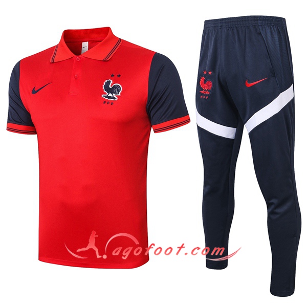 Ensemble Polo France + Pantalon Rouge 20/21