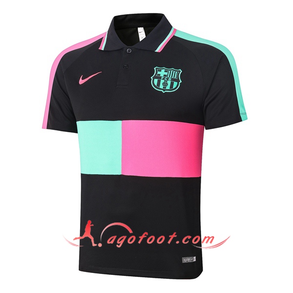 Polo Foot FC Barcelone Noir Vert Rose 20/21