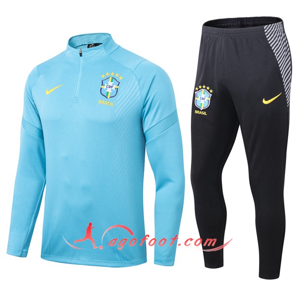 Ensemble Survetement de Foot Bresil Bleu 20/21