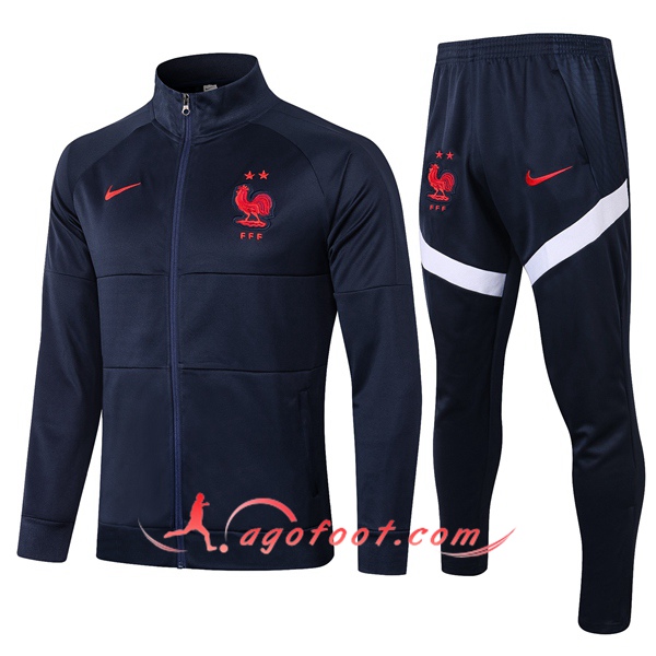Ensemble Survetement de Foot - Veste France Bleu Royal 20/21
