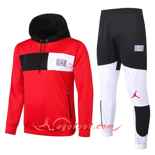 Veste A Capuche Survetement Foot Pairis PSG Jordan Rouge 20/21