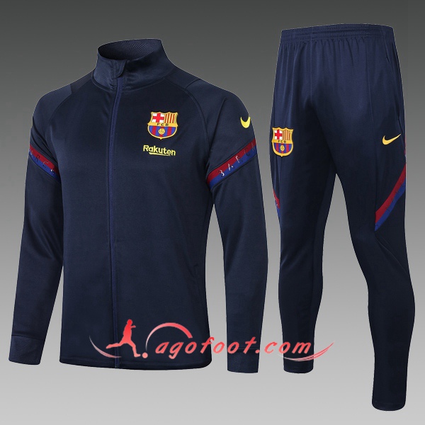 Ensemble Survetement Foot - Veste FC Barcelone Enfant Bleu Royal 20/21