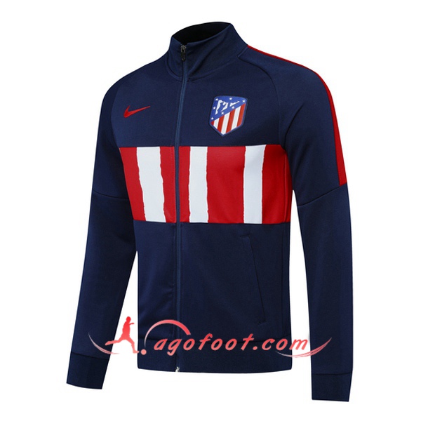 Nouveau Veste Foot Atletico Madrid Bleu Royal Blanc 20/21