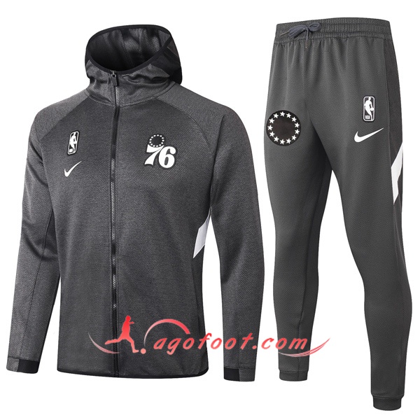 Veste A Capuche Survetement Philadelphia 76ers Gris 20/21
