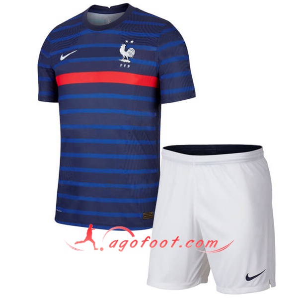 Ensemble Maillots Foot France Enfants Domicile Personnalisé 20/21