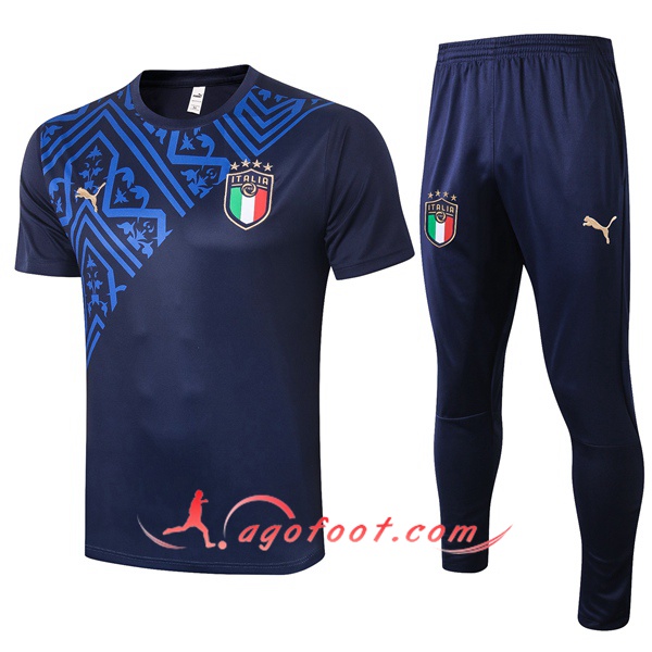 Training T-Shirts Italie + Pantalon Bleu Royal 20/21
