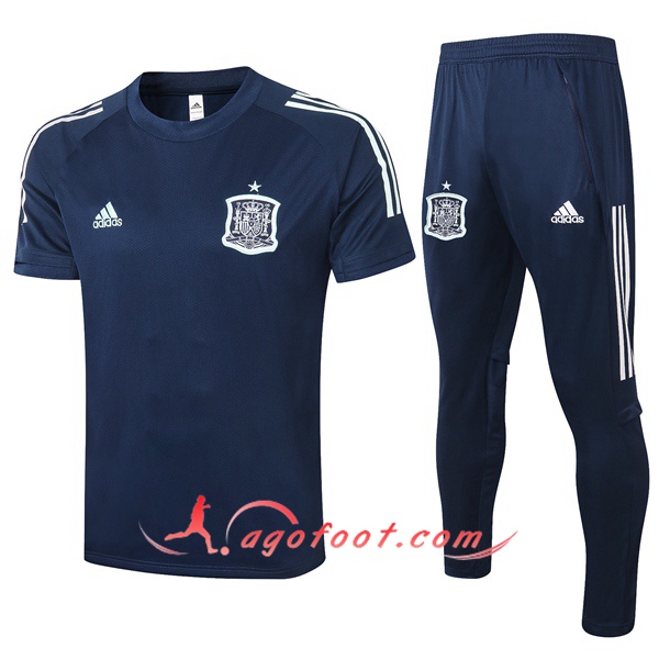Training T-Shirts Espagne + Pantalon Bleu Royal 20/21