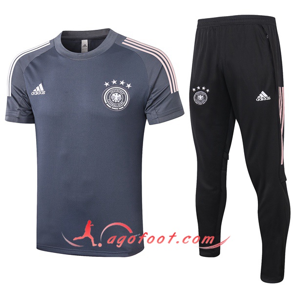 Training T-Shirts Allemagne + Pantalon Gris Fonce 20/21