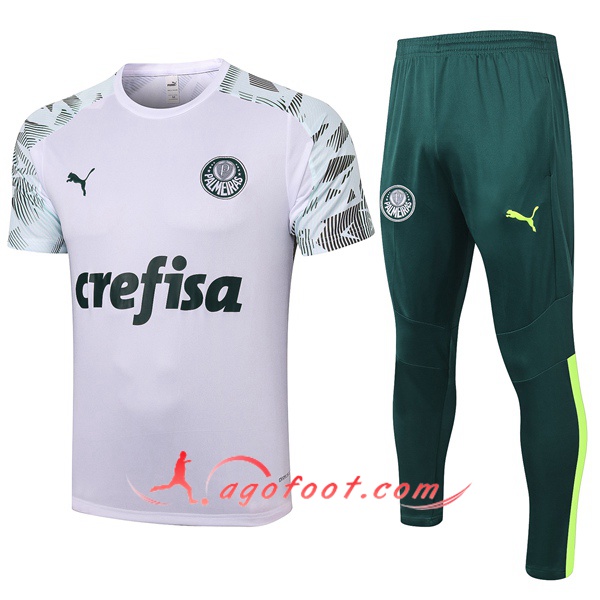Training T-Shirts Palmeiras + Pantalon Blanc 20/21