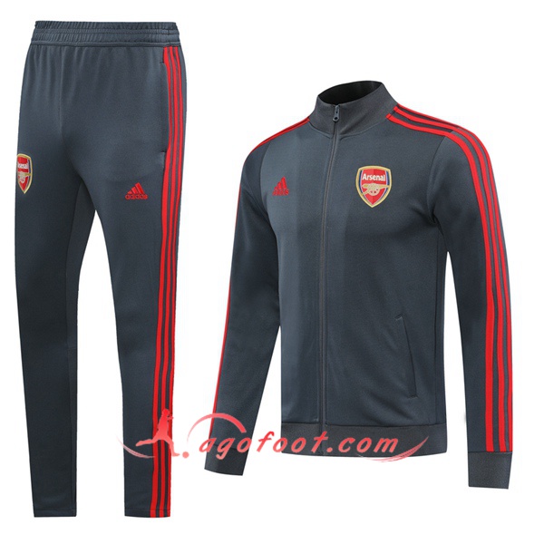 Ensemble Survetement Foot - Veste Arsenal Gris 20/21
