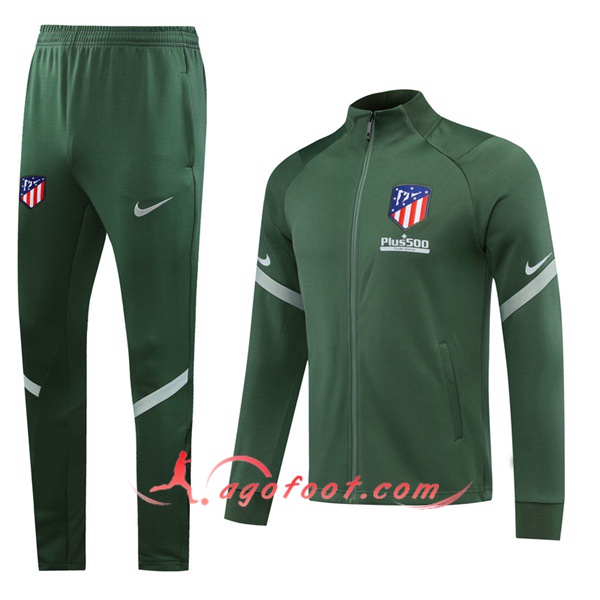 Ensemble Survetement Foot - Veste Atletico Madrid Vert 20/21