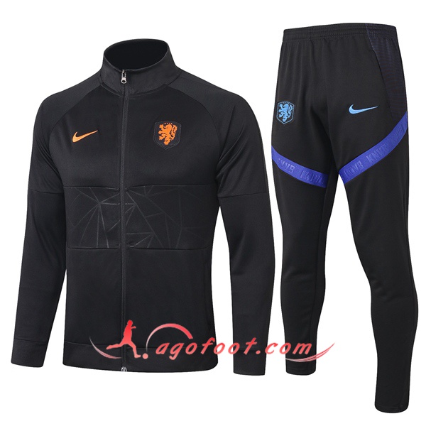 Ensemble Survetement Foot - Veste Pays-Bas Noir 20/21