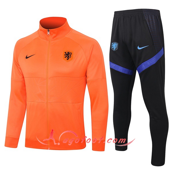 Ensemble Survetement Foot - Veste Pays-Bas Orange 20/21