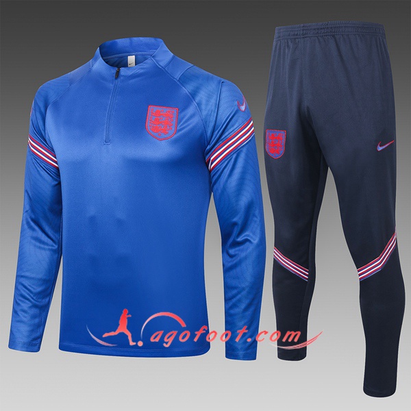 Nouveau Ensemble Survetement de Foot Angleterre Enfant Bleu 20/21