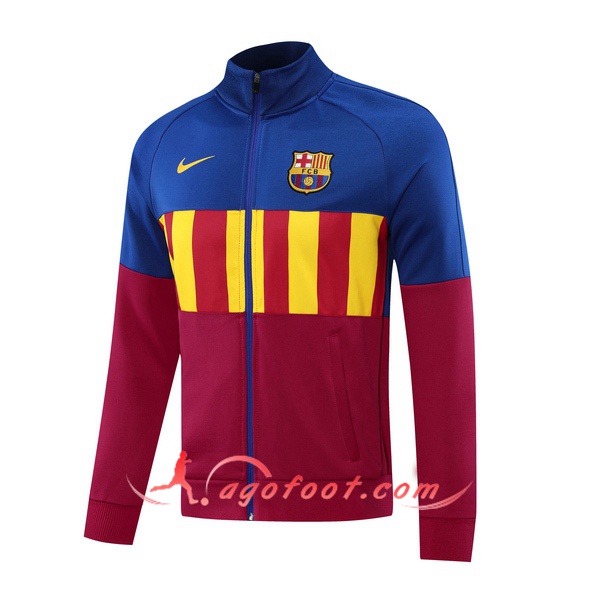 Nouveau Veste Foot FC Barcelone Rouge Bleu 20/21