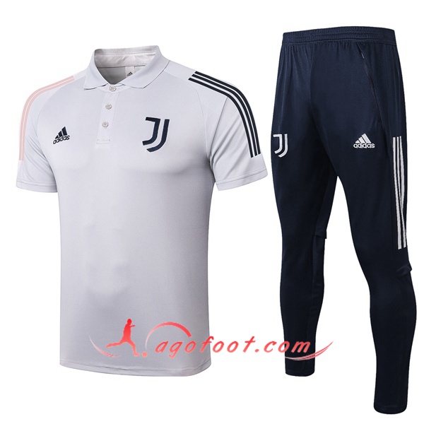 Ensemble Polo Juventus + Pantalon Gris Clair 20/21