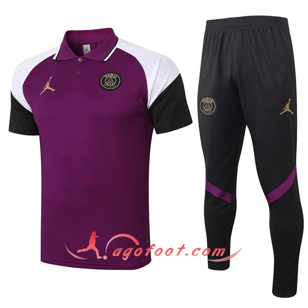 Ensemble Polo Paris PSG Jordan + Pantalon Pourpre 20/21