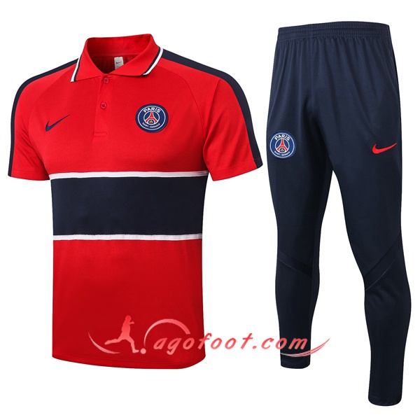 Ensemble Polo Paris PSG + Pantalon Rouge 20/21