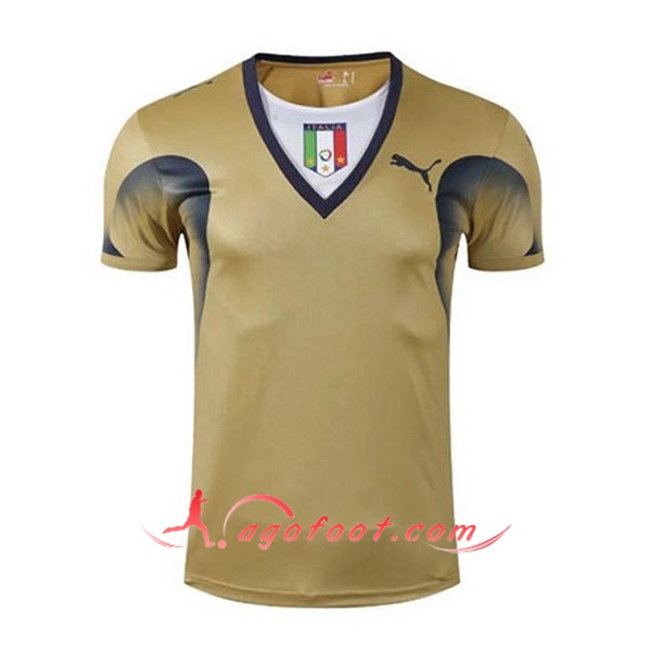 Maillot Retro Italie Gardien de But Jaune Coupe du Monde 2006
