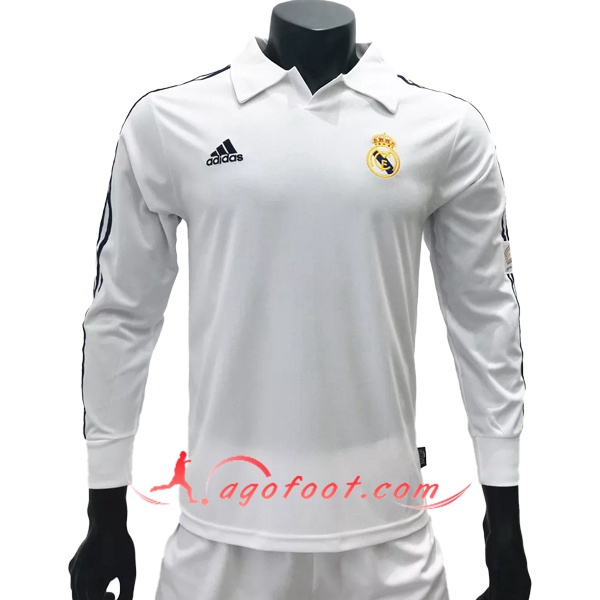 Maillot Retro Real Madrid Domicile Manche Longue 2001/2002