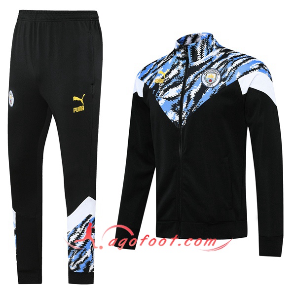 Ensemble Survetement de Foot - Veste Manchester City Noir 20/21