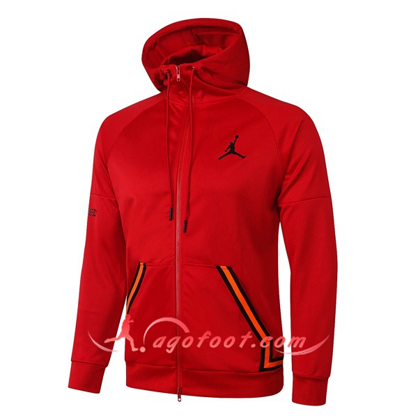 Nouveau Veste A Capuche Pairis PSG Jordan Rouge 20/21