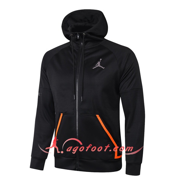 Nouveau Veste A Capuche Pairis PSG Jordan Noir 20/21