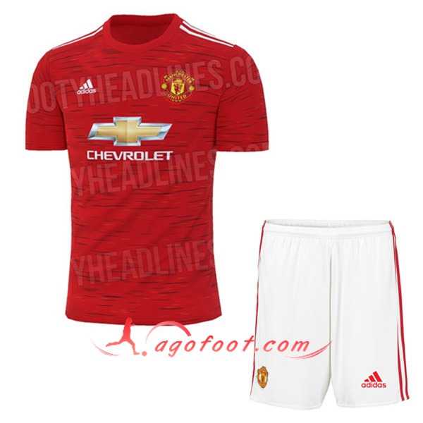 Ensemble Maillots Foot Manchester United Enfant Domicile Personnalisé 20/21