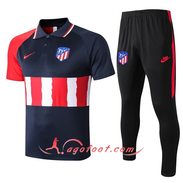 Ensemble Polo Atletico Madrid + Pantalon Bleu Royal 20/21