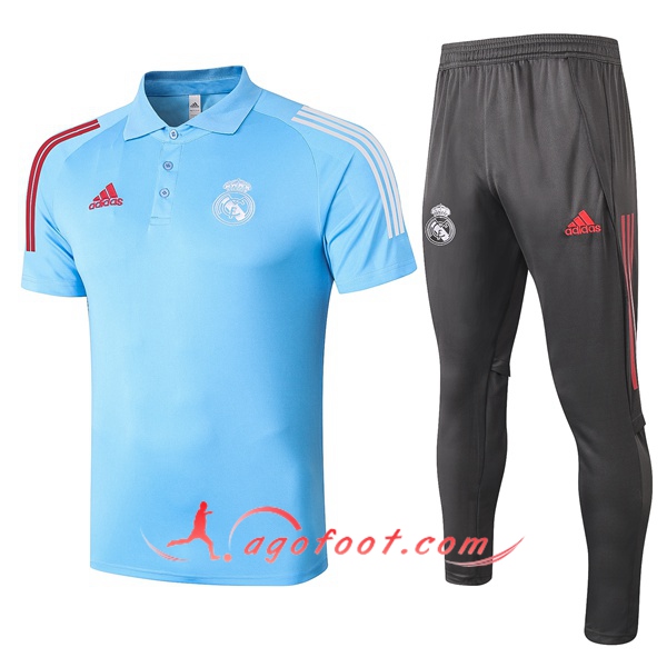 Ensemble Polo Real Madrid + Pantalon Bleu 20/21