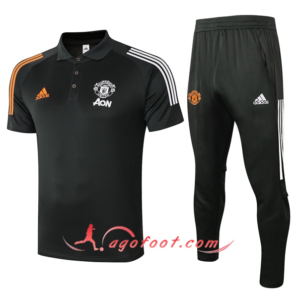 Ensemble Polo Manchester United + Pantalon Noir 20/21