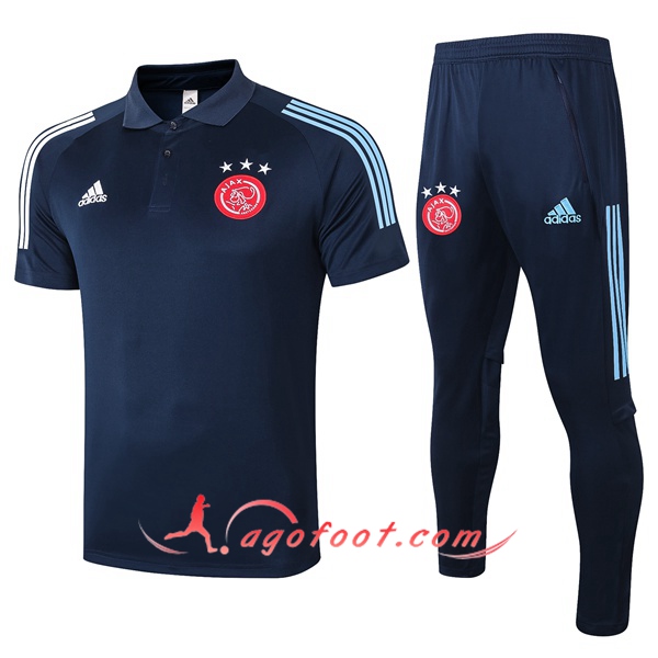Ensemble Polo AFC Ajax + Pantalon Bleu Royal 20/21