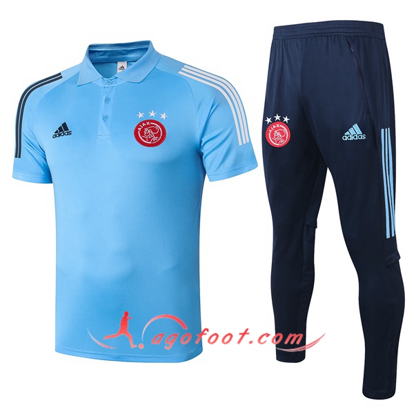 Ensemble Polo AFC Ajax + Pantalon Bleu 20/21