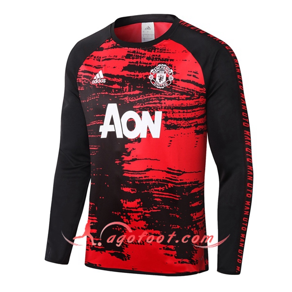 Nouveau Training Sweatshirt Manchester United Noir Rouge 20/21