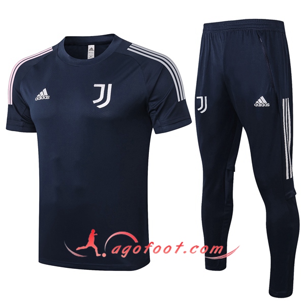 Training T-Shirts Juventus + Pantalon Bleu Royal 20/21