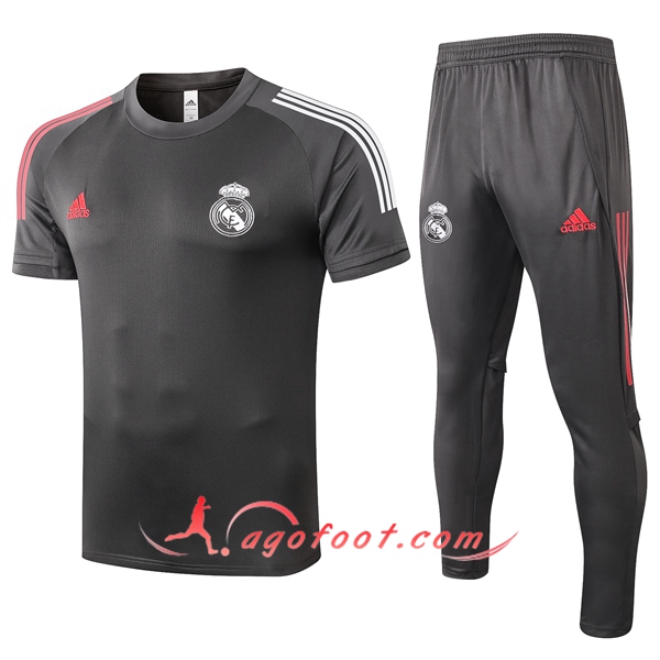 Training T-Shirts Real Madrid + Pantalon Gris 20/21
